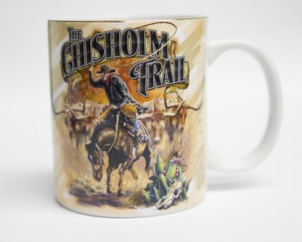 Gold Rimmed Chisholm Trail mug