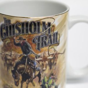 Gold Rimmed Chisholm Trail mug