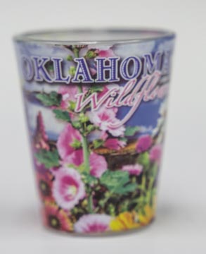 Oklahoma Wildflower shot glass